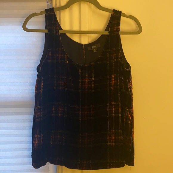J Crew velvet plaid top, size 0, never worn - Picture 4 of 4